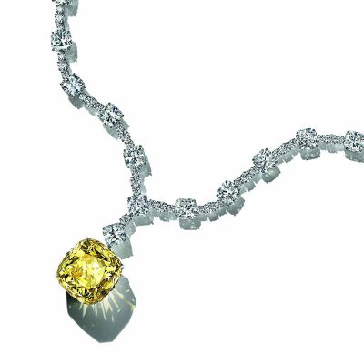 طراحی جدید گردنبند الماس زرد تیفانی