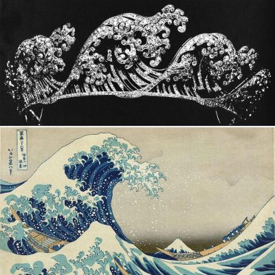 تاج موج بوشرون با الهام از نقاشی معروف ژاپنی